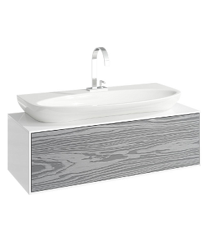 Тумба Genesis 100 подвесная с раковиной Escape 90, миллениум серый, Aqwella