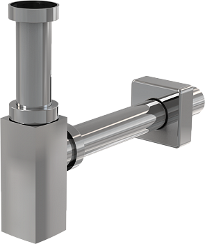 Сифон для раковины Ø32 DESIGN цельнометаллический квадратный A401 Alcaplast