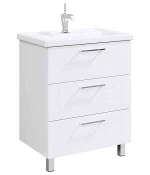 Тумба Манчестер 70 напольная с раковиной Фостер 70, белый, Aqwella