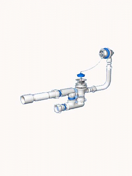 Сифон АНИ 1 1/2" для ванны регулируемый с выпуском и переливом АНИ Пласт