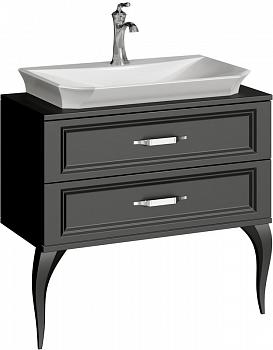Тумба LaDonna 85 напольная с раковиной LaDonna, черный, Aqwella