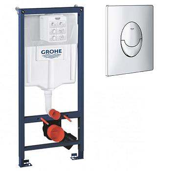 Инсталляция Rapid SL,  для подвесного унитаза,, кр. кнопка, GROHE, Германия 38536001+38505000