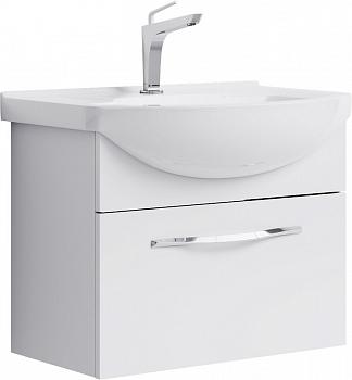 Тумба Аллегро 65 подвесная 1 ящик с раковиной Элеганс 65, белый, Aqwella