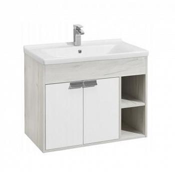 Тумба Флай 80 белый/дуб крафт под раковину Миранда 80, Aquaton