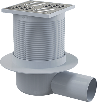 Сливной трап 105х105/50 подводка боковая решетка нерж.сталь гидрозатвор комби APV31 Alcaplast