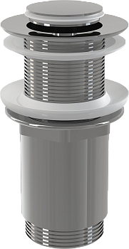 Водослив для раковины click/clack 5/4 цельнометалл. без перелива с малой заглушкой A394 Alcaplast