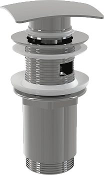 Водослив для раковины click/clack 5/4 цельнометаллический с квадратной заглушкой A393 Alcaplast