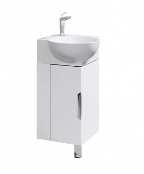 Тумба Рио 45 подвесная угловая с раковиной Дельта 45, белый, Aqwella