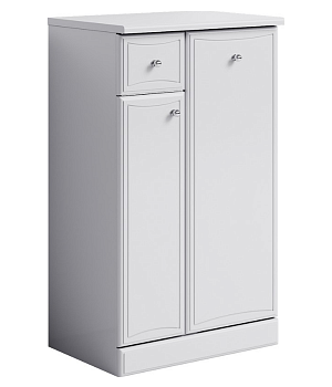 Тумба Барселона 50 напольная с ящиком и корзиной, белый, Aqwella