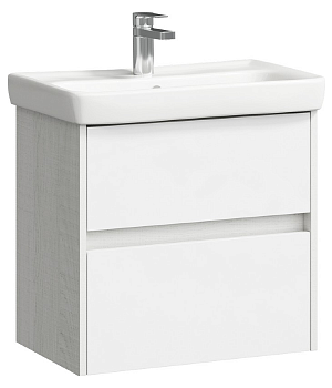 Тумба Сити 60 подвесная с раковиной Moduo 60 Slim дуб канадский+зеркало Сити 60 см Aqwella