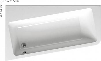 Ванна акриловая угловая 10 градусов 170х100 левая C811000000 Ravak