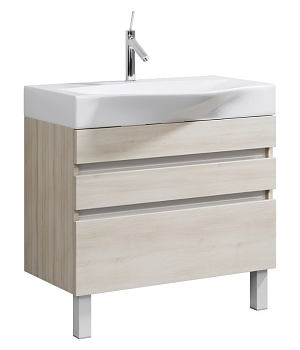 Тумба Бергамо 80 напольная с раковиной Bergamo 80, акация, Aqwella