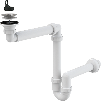 Cифон для раковины экономящий пространство Ø63 A413 Alcaplast