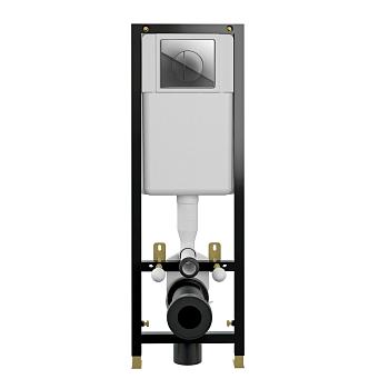 Инсталляция Black 35 кнопка Leon пластик хром глянцевый, Cersanit