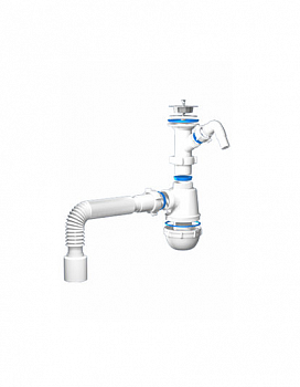 Сифон АНИ ГРОТ 1 1/2"*40 с отводом для стиральной машины АНИ Пласт