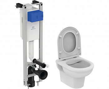 Инсталляция ProSys Eco Frame M с подвесным безободковым унитазом Exacto, Ideal Standard