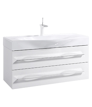 Тумба Милан 100 подвесная с раковиной Bergamo 100, белый, Aqwella