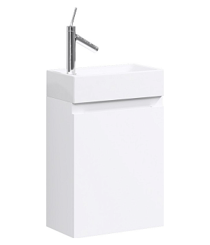 Тумба Леон-МР 40 подвесная с раковиной Unam 40, белый, Aqwella